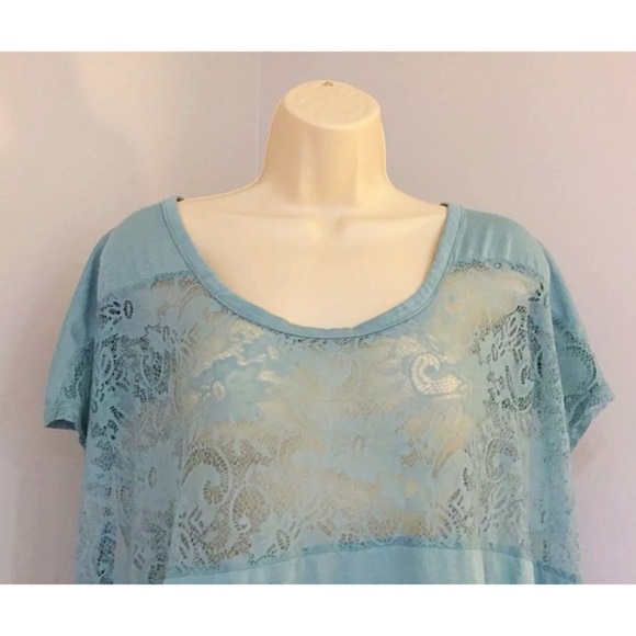 TORRID Sz 3 Sleeveless Sheer Lace Green Top - Picture 4 of 7